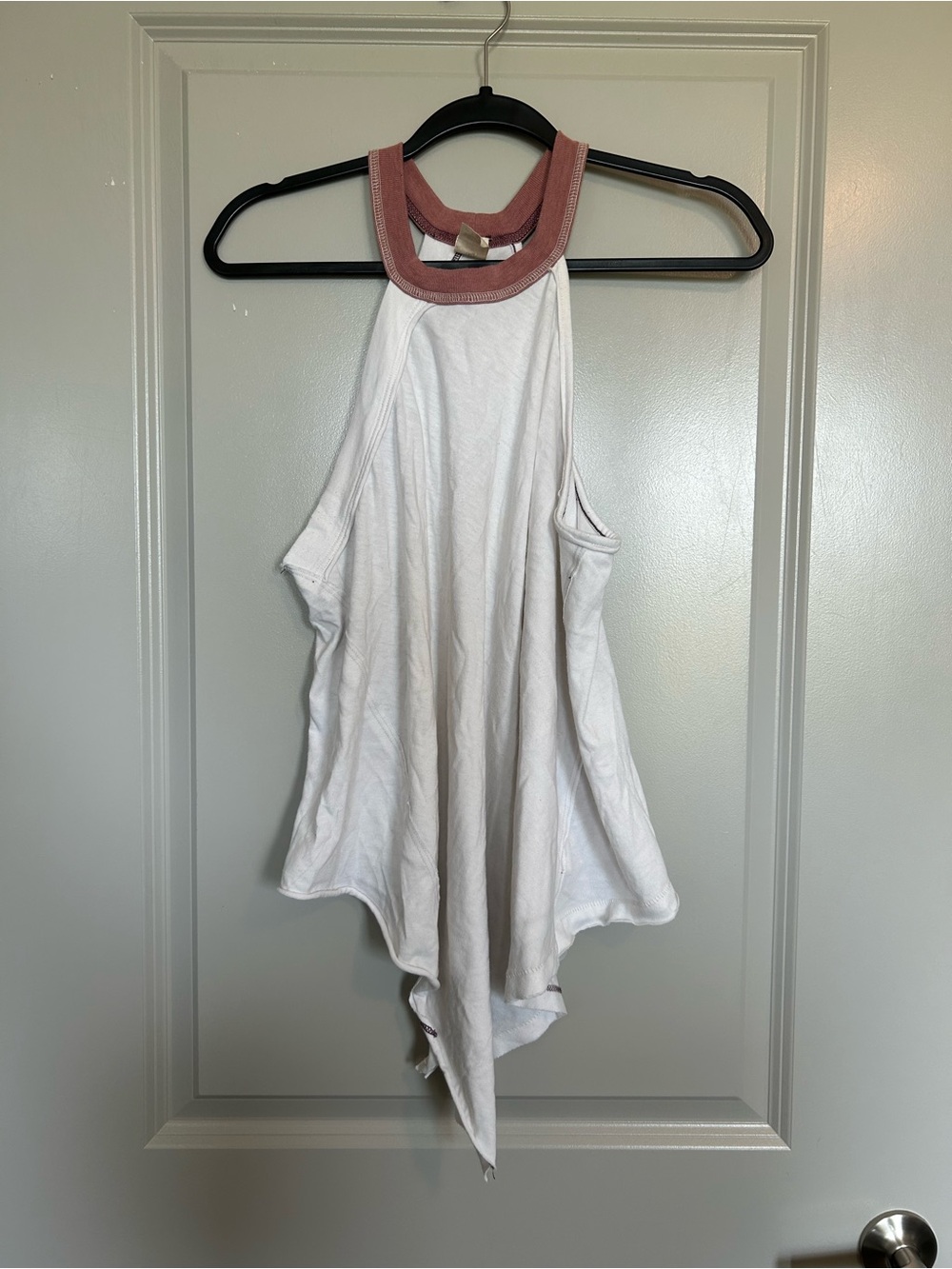 We The Free White Tank with Dusty Rose Halter Neck